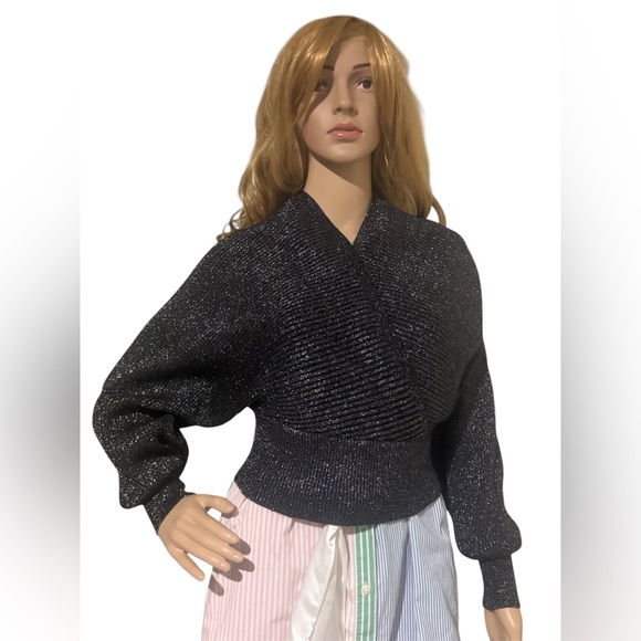 Lulus Metallic Cropped Sweater - Picture 1 of 4